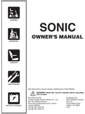 Pride Sonic Scooter Owners Manual